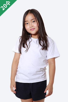 [아동]DD 20수 라운드 반팔 티셔츠(백색)